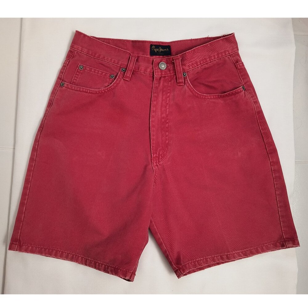 Vintage 90s Original Pepe of London Jean Shorts Red -  Juniors 9/10